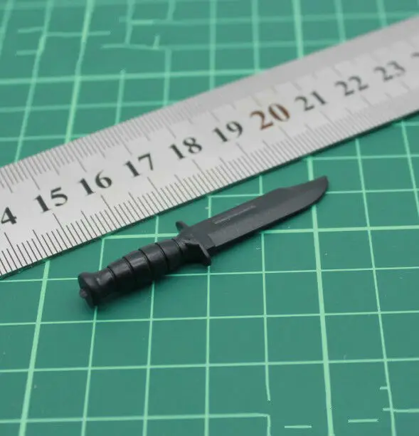 1/6 Scale Black SWAT dagger Model Plastic Knife for 12in action figure accessory