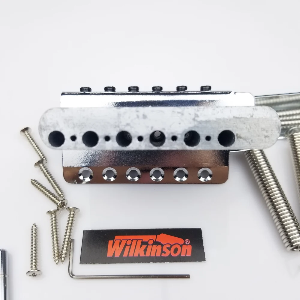 Wilkinson-guitarra eléctrica tipo ST Vintage, sistema de trémolo, puente cromado plateado para guitarra Strat WOV01