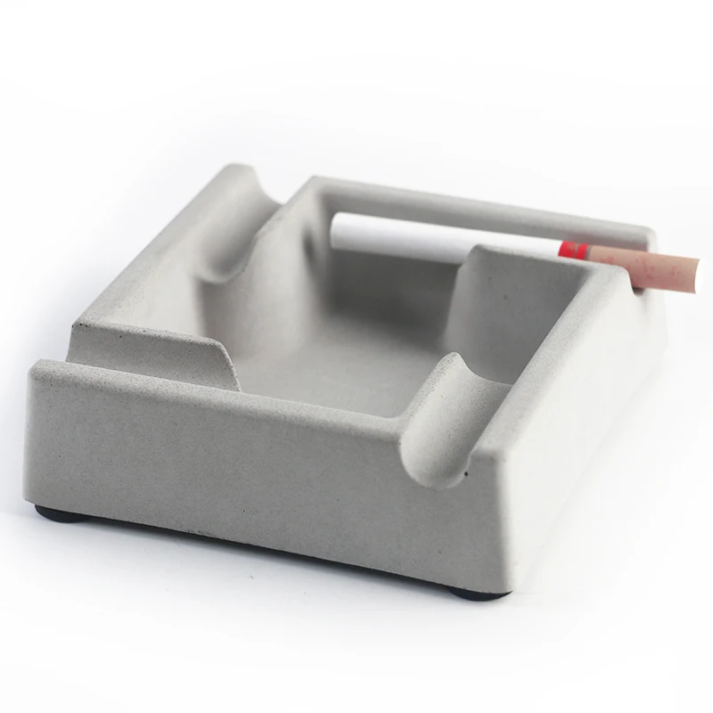 

Brief literary concrete material office home square ashtray