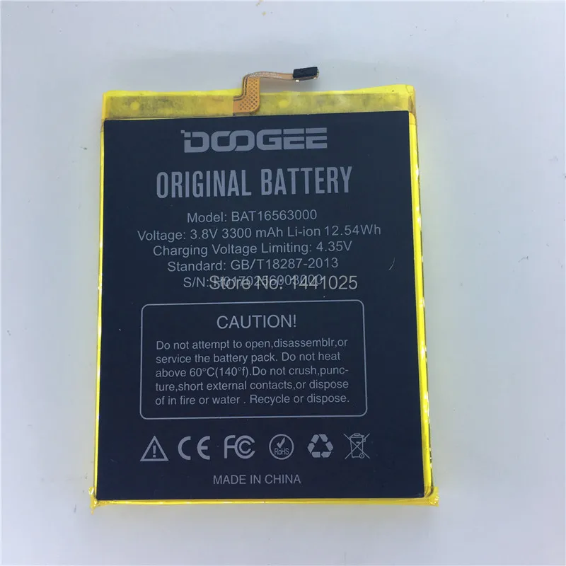 

In Stock new production date for DOOGEE shoot 1 battery 3300mAh Long standby time High capacity for DOOGEE BAT16563000 battery