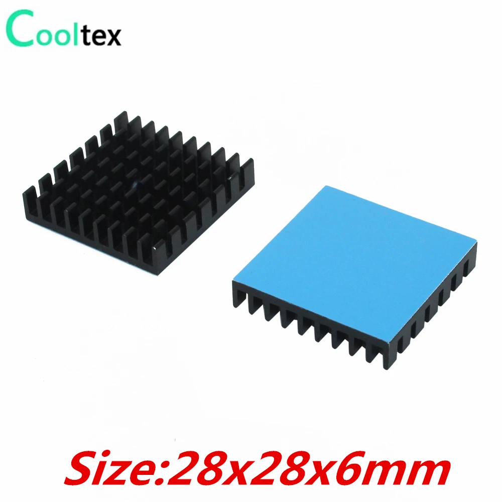 

10pcs Aluminum Heatsink 28x28x6mm Radiator Cooling Heat Sink For Electronic Chip IC LED With Thermal Conductive Tape