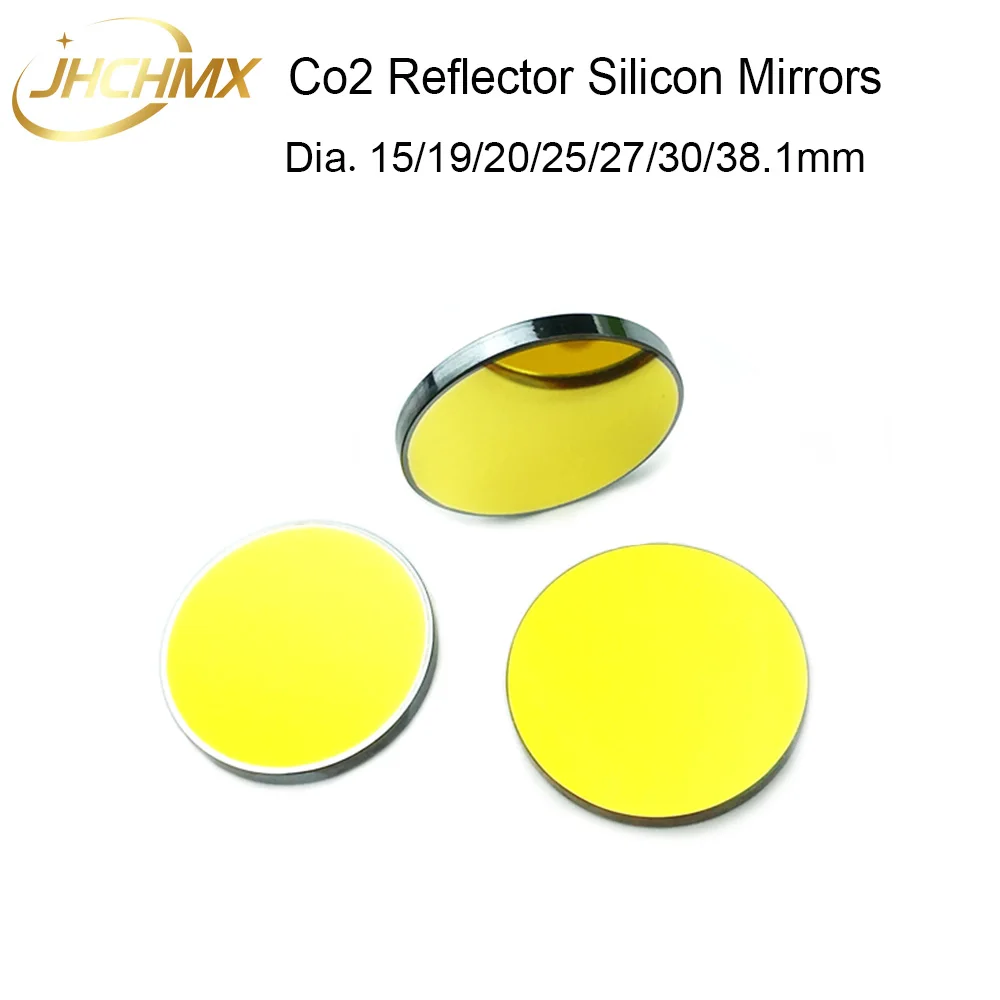 

JHCHMX Co2 Si Mirror Gold-Plated Silicon Lens Dia.15/19/20/25/30/38.1mm 0.12'' 3pcs/lot For CO2 Laser Engraving Cutting Machine