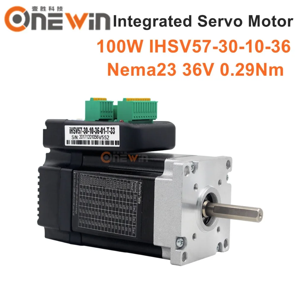 100W NEMA23 Integrated Servo Motor 3000rpm 36VDC 0.29Nm iHSV57-30-10-36