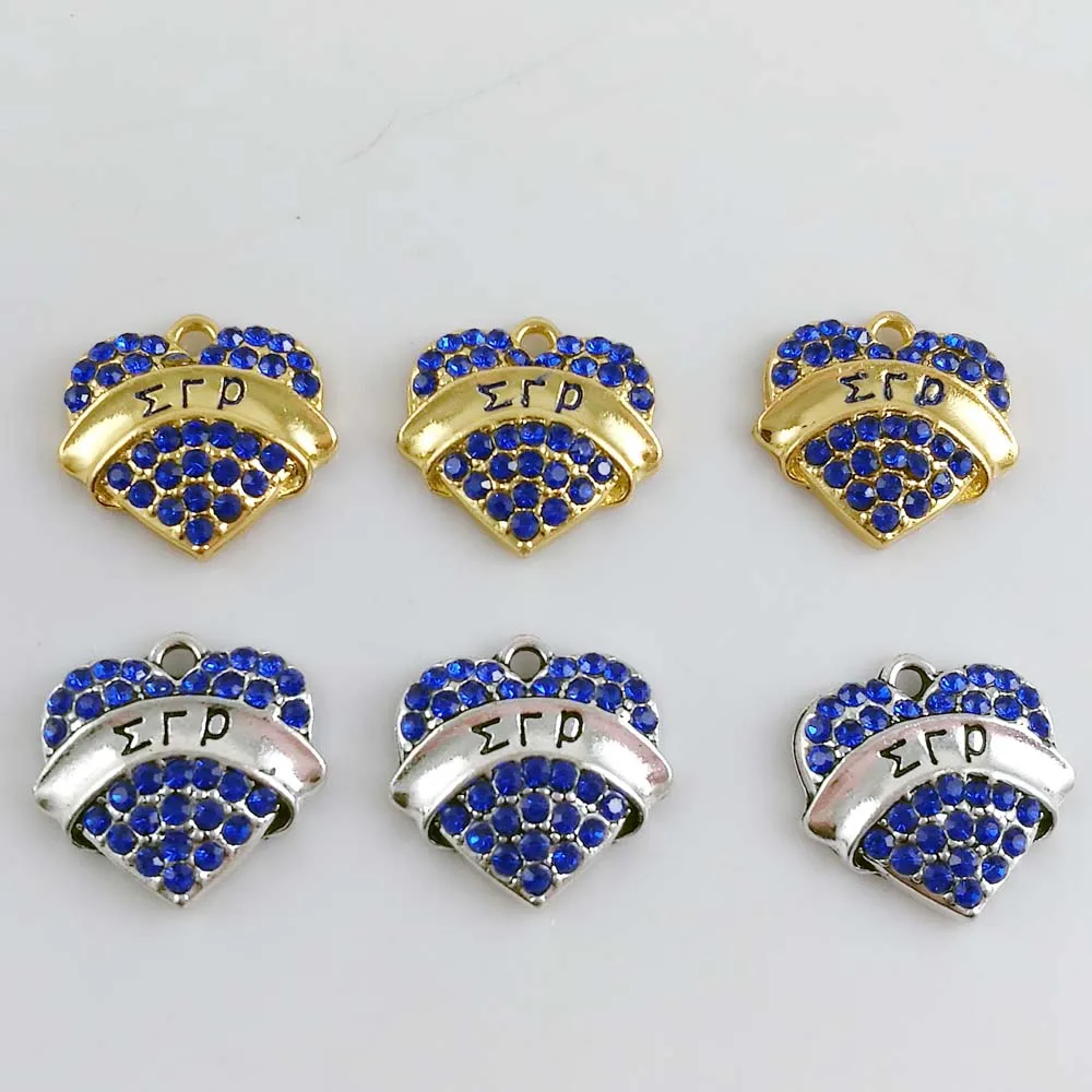 10pcs  Greece Sorority Greek  SGR Greek  University Necklace Bracelet Pendant Sigma Gamma Rho  heart DIY Charms