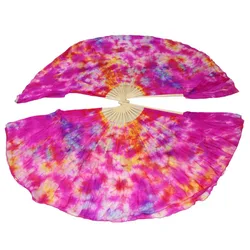 100% Silk Belly Dance Short Fans 1pc Left Hand 1pc Right Hand Mixed Colors Bamboo Ribs Dance Accessories Short Fans Customized