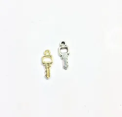 Eruifa 20pcs 12*6mm Mini Key Zinc Alloy Charm Pendant Jewelry DIY Handmade 2 Colors
