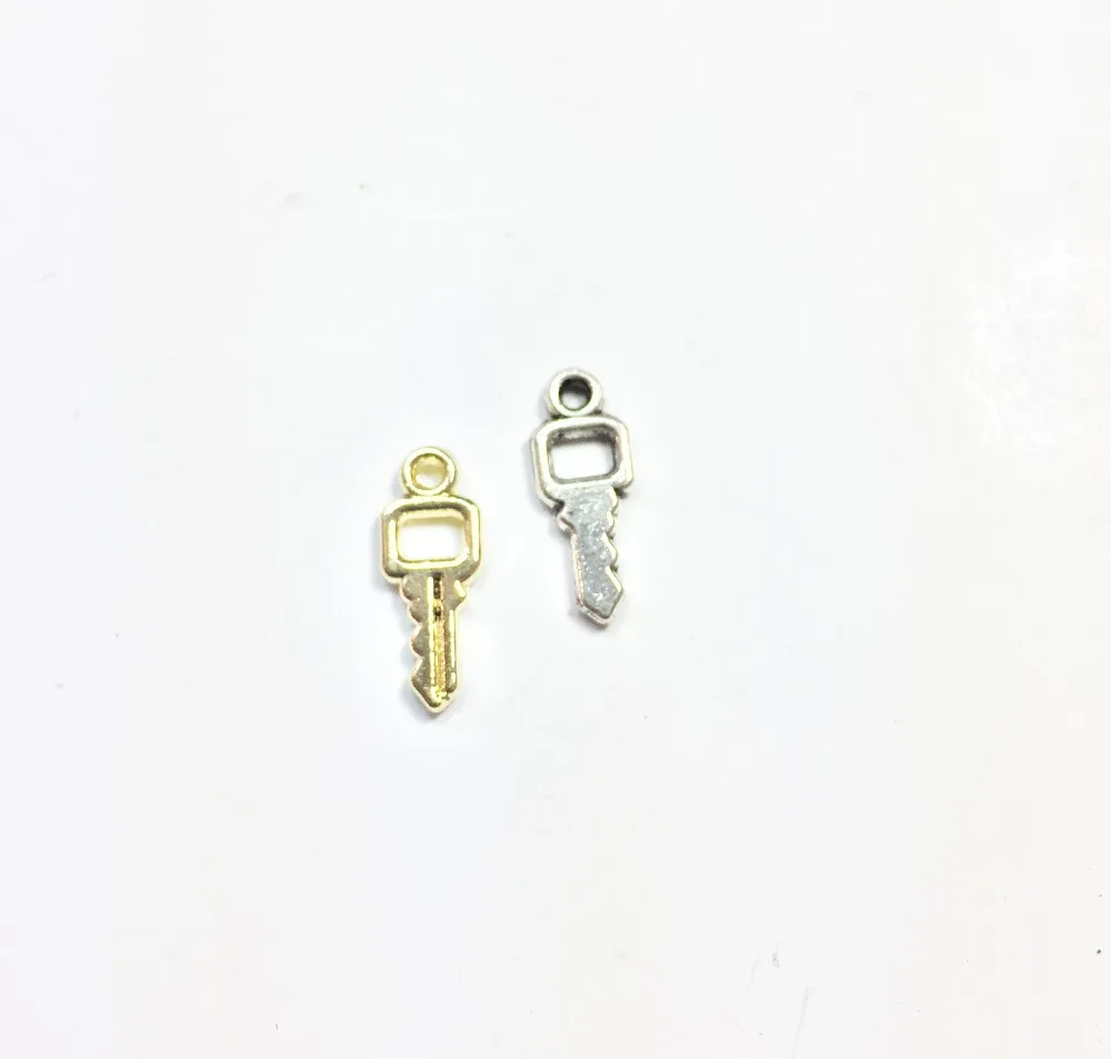 Eruifa 20 sztuk 12*6mm Mini kluczyk charms wisiorek biżuteria ze stopu cynku DIY ręcznie robione 2 kolory