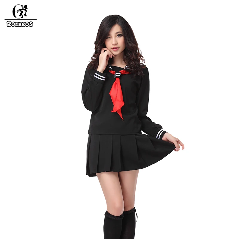 

ROLECOS Brand New Anime Black Hell Girl Cosplay Costumes Japanese Sailor School Girl Uniforms Enma Ai Cosplay Costume Large Size