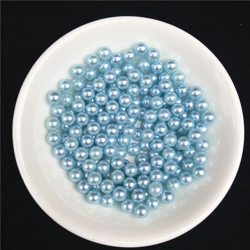 10grams Light Blue ABS Pearls 2.5/3/4/5/6/8mm Round Acrylic Imitation Pearl Beads for Jewelry Making /Nail Art /Phone