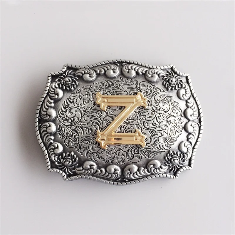 New Vintage Style Double Color Western Cowboy Initial Letter Belt Buckle Gurtelschnalle Boucle de ceinture all Letters Available