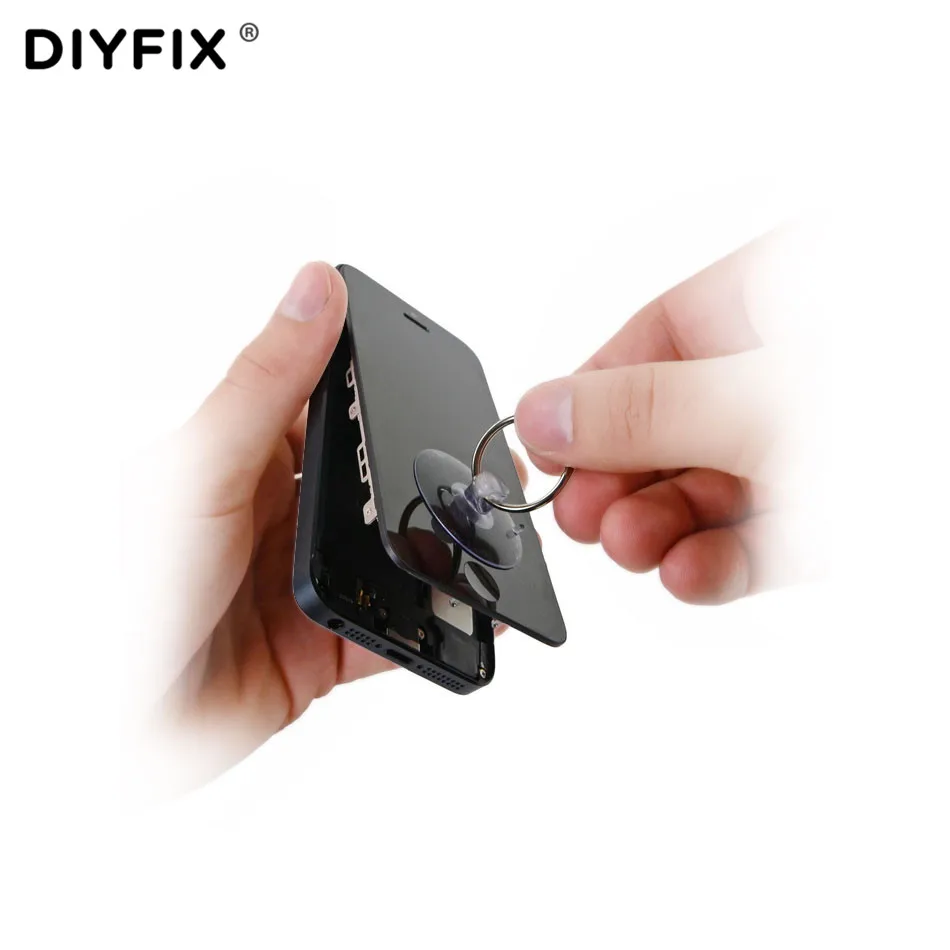 DIYFIX 5 ชิ้น Light Duty ถ้วยดูดขนาดเล็กพร้อมแหวนโลหะสำหรับโทรศัพท์สมาร์ทแท็บเล็ตหน้าจอ LCD เปิดซ่อมชุดเครื่องมือ