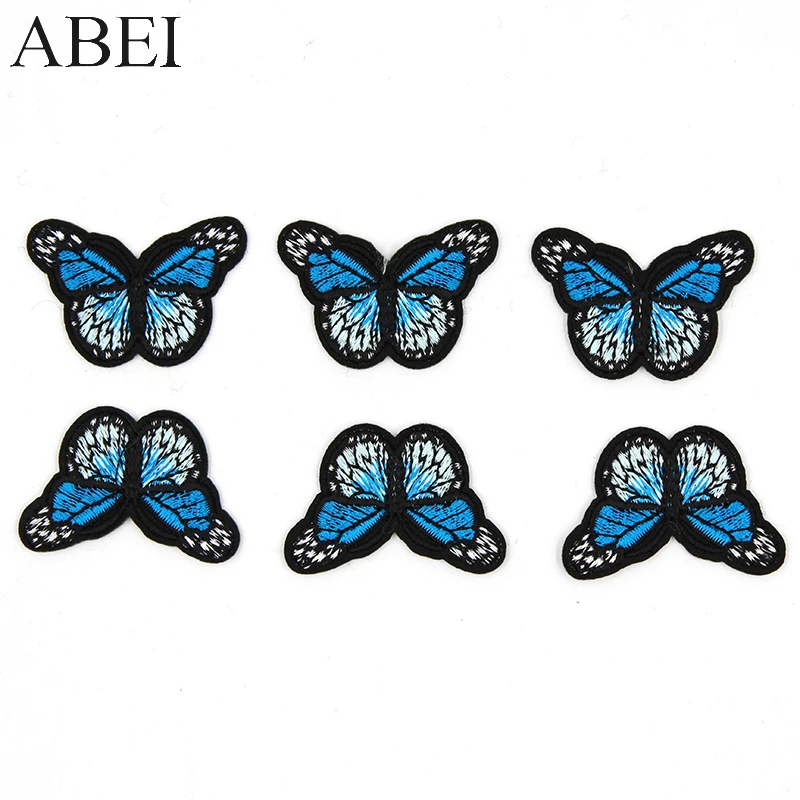 10pcs/lot Embroidered Butterfly Patches Iron Bags Stickers Diy women girl dress appliques Handmade sewing garment accessories