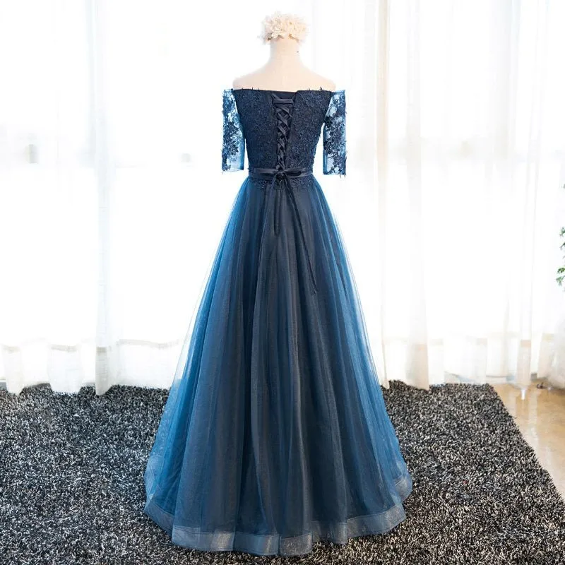 Angelsbridep Half Sleeves Bridesmaid Dresses long Vestido Madrinha Sweetheart Appliques Full-Length Pageant Dress Celebrity Gown