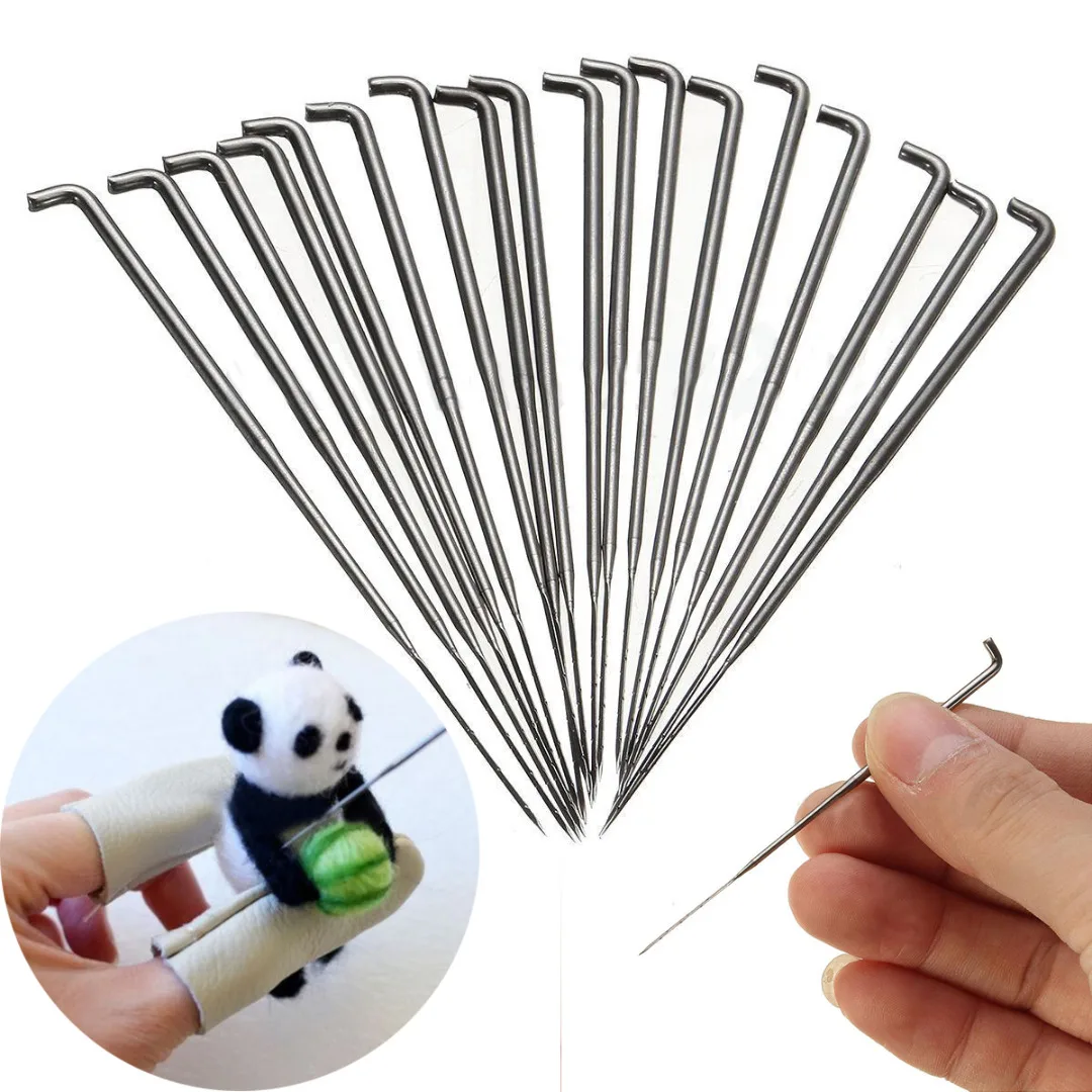 New 18pcs 78mm Stainless Steel Needle Felting Kits Handle Holder Sewing Craft Tool