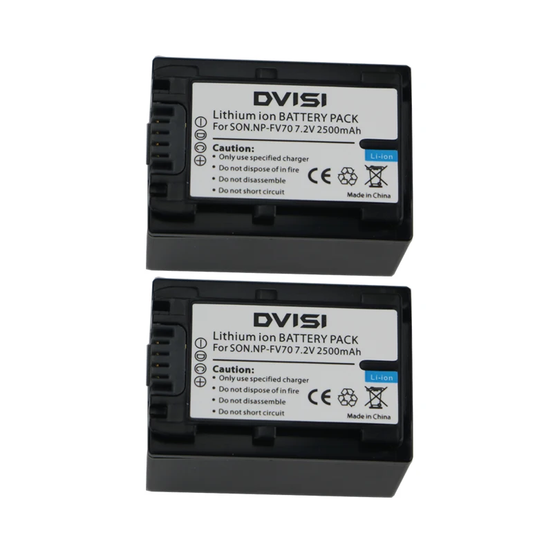 

2Pcs/lot 2.5Ah Battery Pack for Sony NP-FV30 NPFV30 NP-FV50 NPFV50 NP-FV70 NPFV70 NP-FV100 NPFV100 and Sony Handycam Camcorder