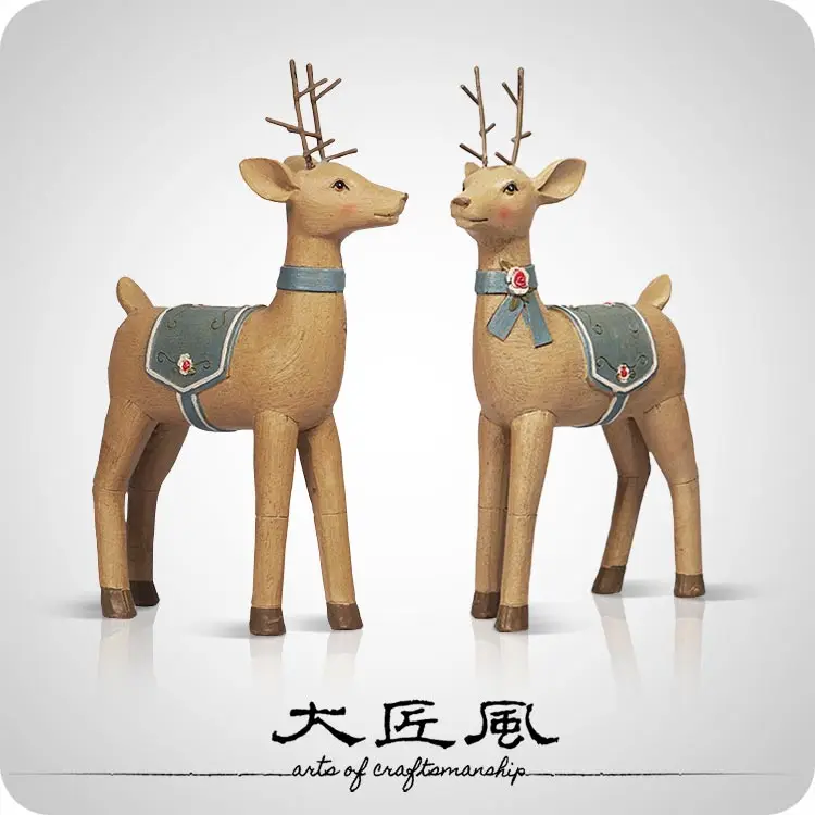 

A big wind fairy deer wood decorations limited Home Furnishing wedding gifts crafts design of resin