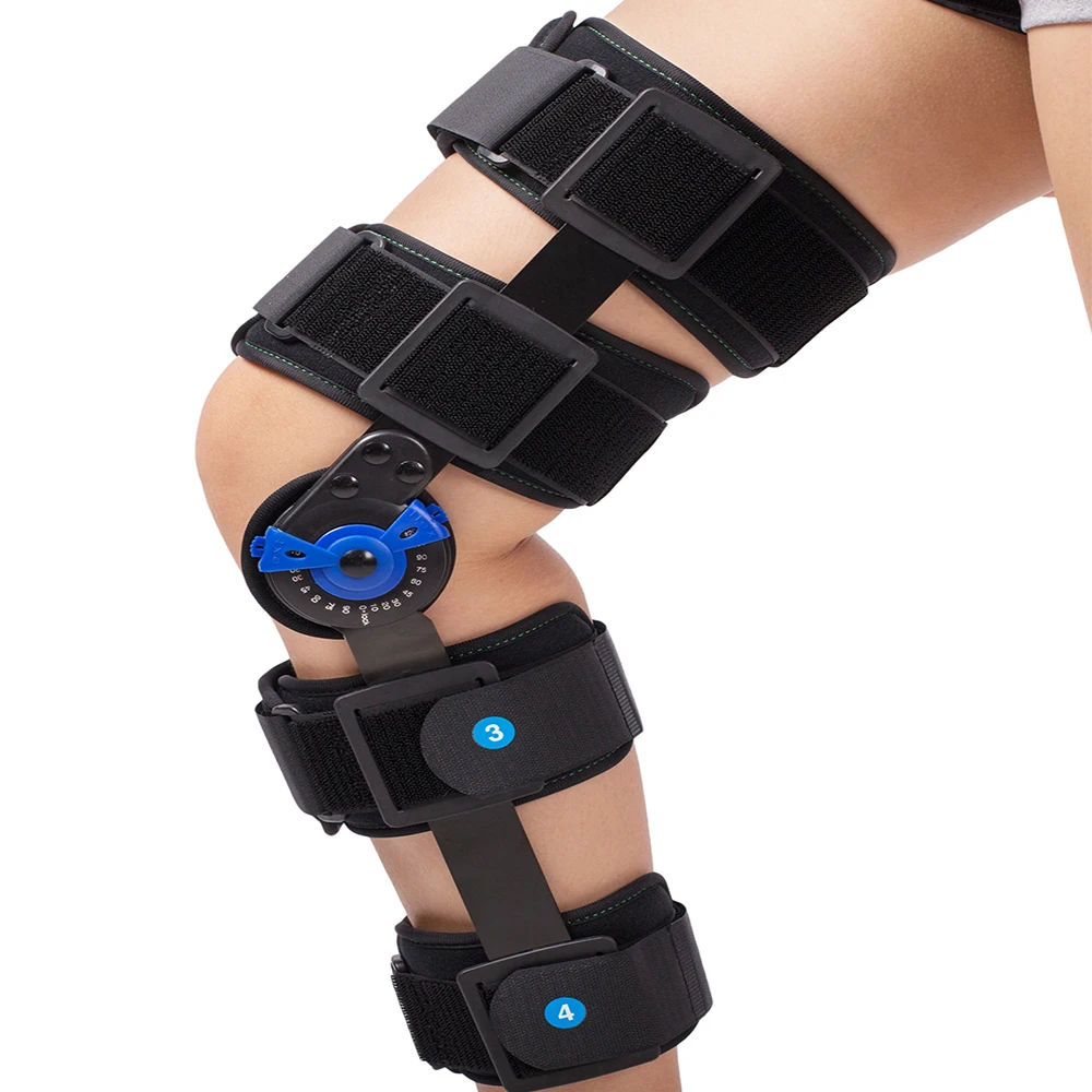 

Hinged Knee Patella Brace Support Stabilizer Pad Belt Band Strap Orthosis Splint Wrap Immobilizer ROM Knee Brace