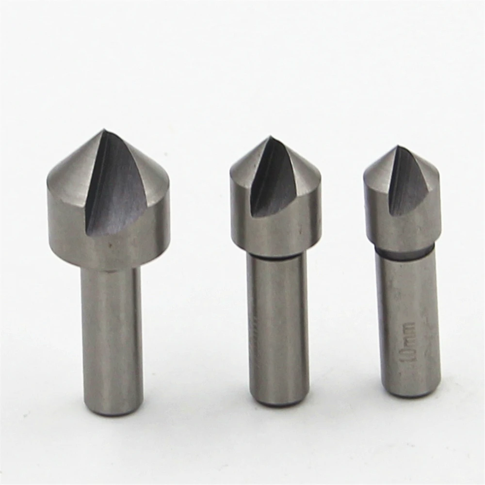 High Quality HSS Countersink 3pcs Drill Bit Set For Steel Snd Hard Metals 10mm 12mm 16mm High Speed Steel Chambering Hole