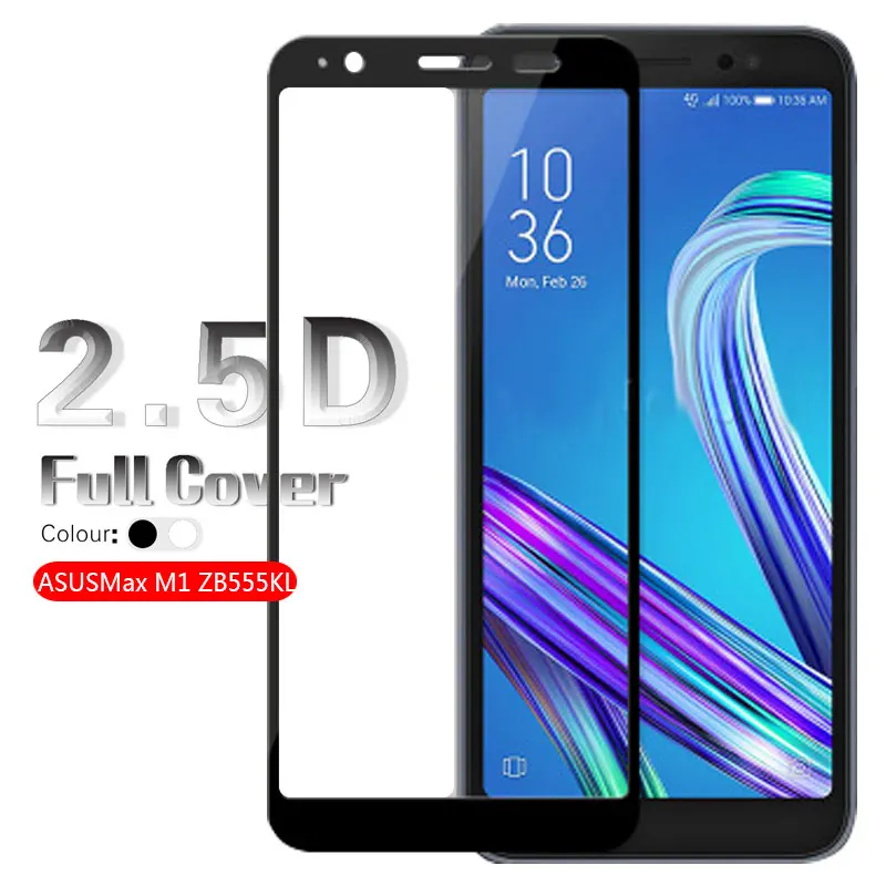 Anti-Scratch 2.5D Edge Full Coverage Tempered Glass For Asus ZENFONE LIVE (L1) ZA550KL Glass Film Screen Protector White & Black