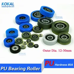 [PU]High quality all kinds Polyurethane TPU PU ball 626 bearing money count machine drawer rubber PU wheel roller pulley 12-40mm