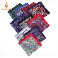 2018 mannen Merk Zakdoek Vintage Paisley Pocket Vierkante Zachte Zakdoeken Wedding Party Business Kunstzijde Borst Handdoek Gift