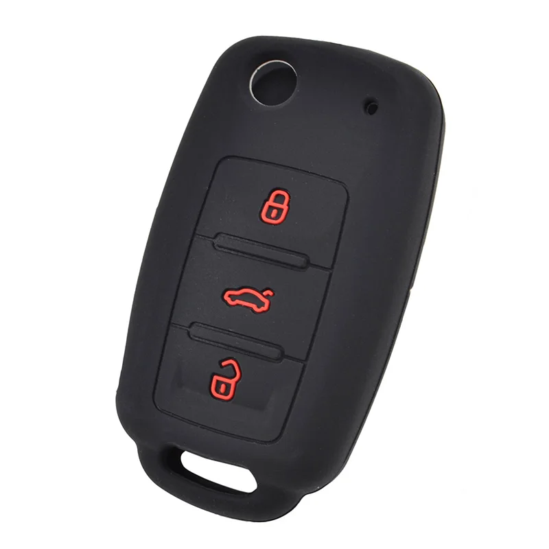 Silicone Car Key Case For VW Golf POLO Bora For Seat Leon Toledo Altea Ibiza For Skoda Cover Keyless Remote Fob Shell Holder