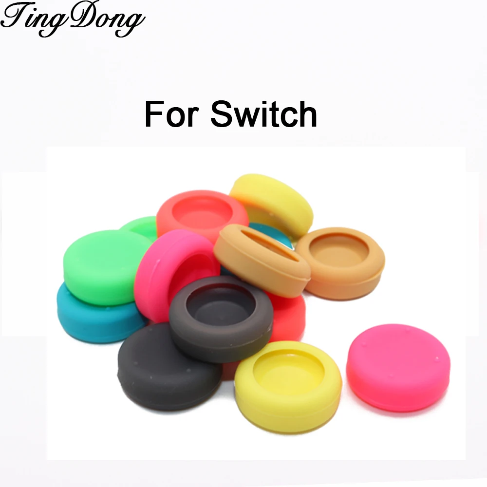 100 pçs silicone analógico polegar vara apertos tampas para nintend interruptor ns joycon controlador varas tampa da pele para alegria con capa