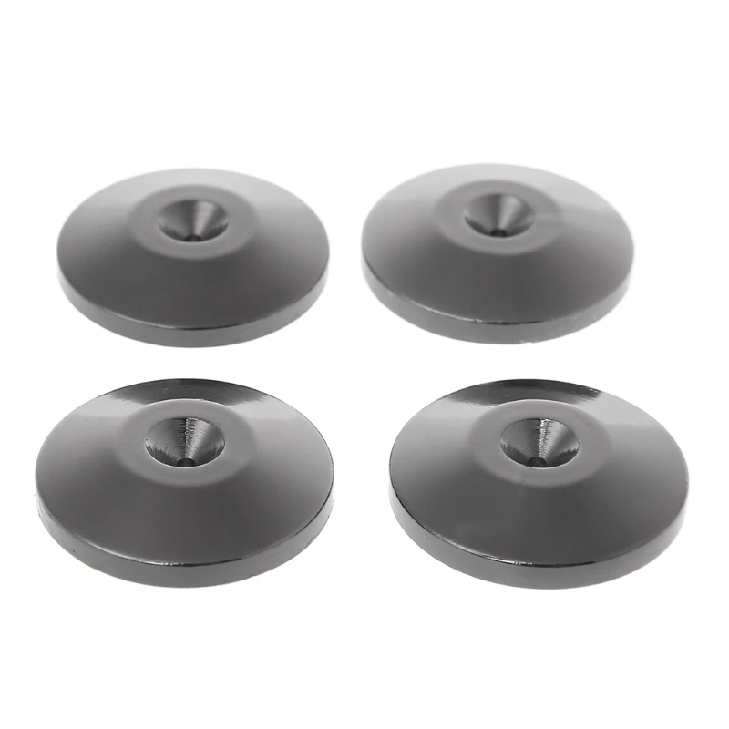 Crust New 4 Pcs Isolation Stand Feet Pad Speaker Amplifier Nickel Plated Cone Base Metal Black Isolation qiang