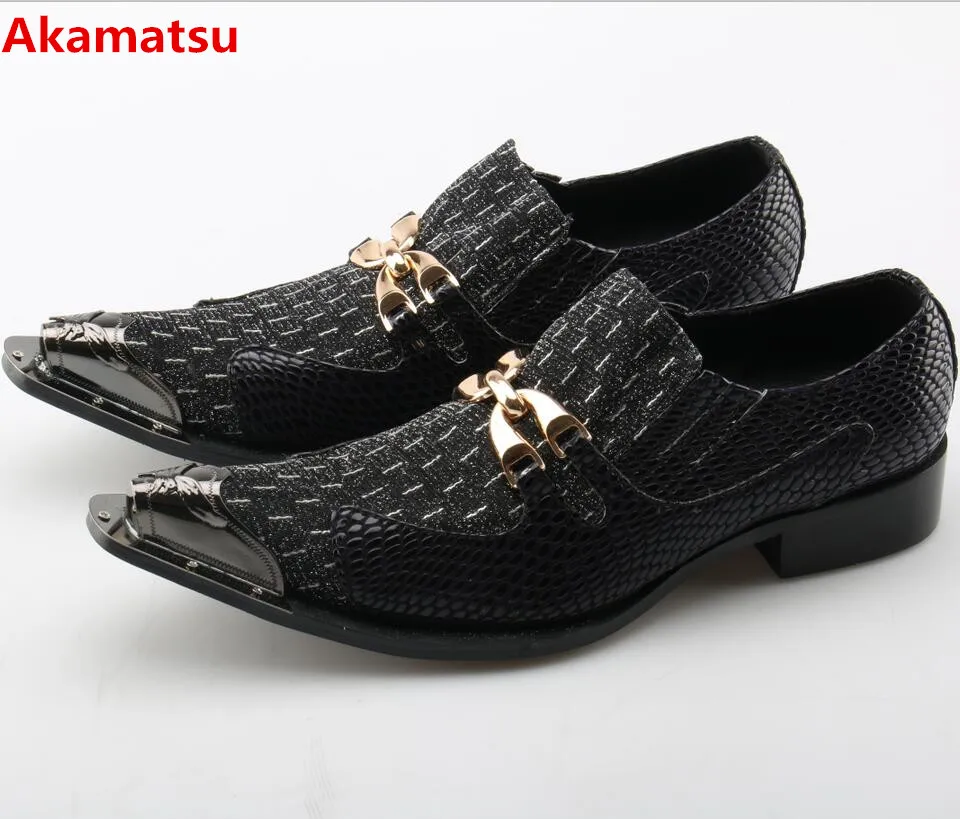 

Akamatsu men leather dress shoes black velvet loafers slip on party wedding flats prom shoes charms elegant shoes for men