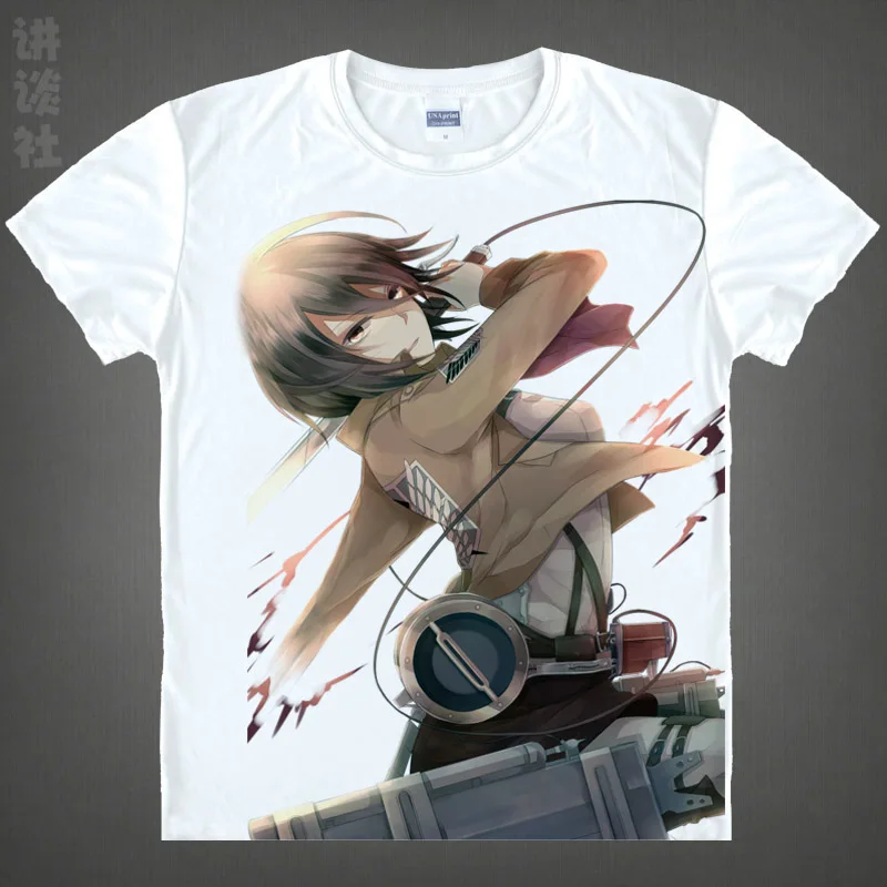 Coolprint Anime Shirt Attack on Titan T-Shirts Multi-style Short Sleeve Scout Regiment Mikasa Ackerman Cosplay Hentai Shirts