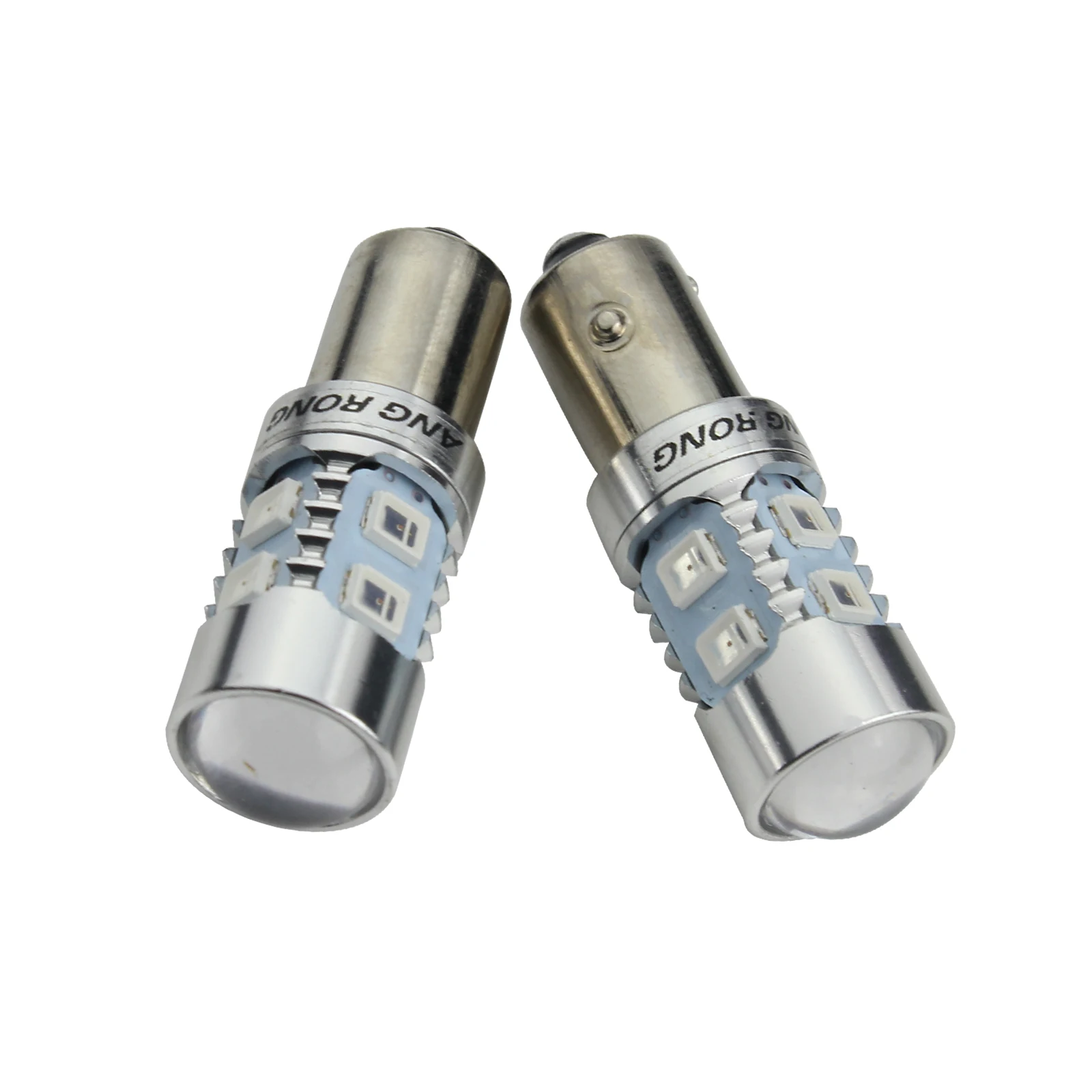 ANGRONG 2x  Amber HY21W BAW9s LED Car Light 10SMD 2835 LED Indicator Parking Light Bulb For Citroen C4 Grand Picasso