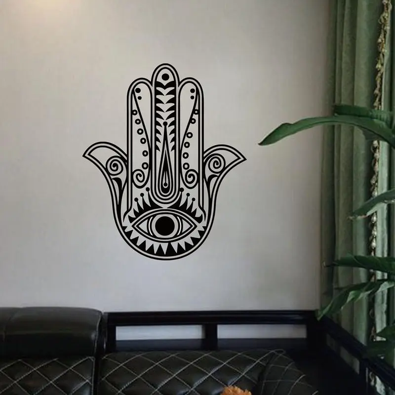 The hamsa hand wall decal sticker , hamsa Vinyl Wall Decal Muslim House Protection Housewares Decor Sticker,IS2011