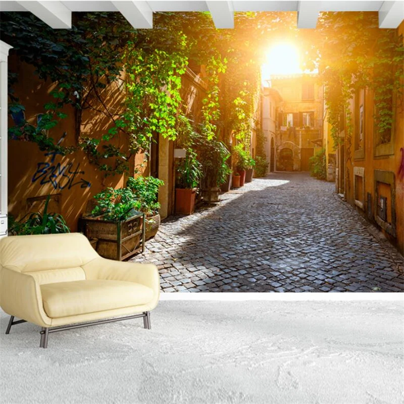wellyu  Custom wallpaper papel parede  Roman city street scenery landscape 3d background wall  papel de parede para quarto