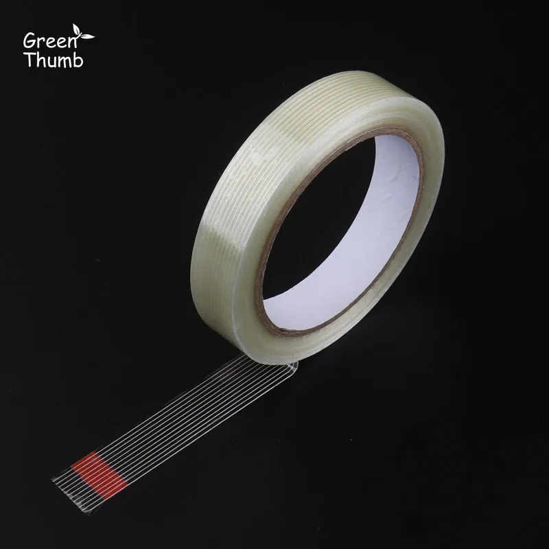 1pc 20mm 25M/50M Filament Tape Fiber Reinforced Adhesive Tape Stripe Single Sided Transparent For High Duty Packing No Trace