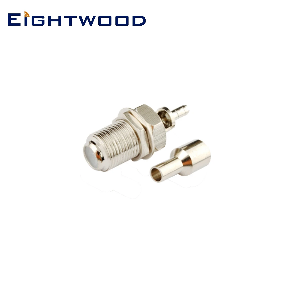 Eightwood 5pcs F Bulkhead Jack Female Socket RF Coaxial Connector Crimp for RG174 RG178 RG316 1.13 1.37mm LMR100 Cable 75 Ohm