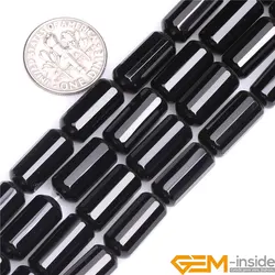 Column Tube Faceted AA grade Black Agates Beads Natural Stone Bead DIY Loose Bead For  Jewelry Making Strand 15