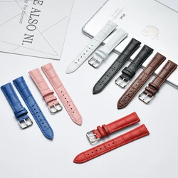 Fashion Charm Colorful Women Watches Band Genuine Leather Kids Watch Strap Red White Pink 10 12 14 15 16 17 18 19 20 22 24 mm