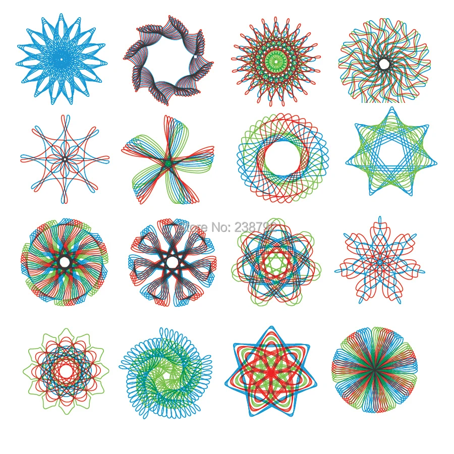 Spiral Design Interlocking Engrenagens e Rodas Desenho Brinquedos, Spirograph Playset, 22 Acessórios Designs, Brinquedos Educativos para Crianças