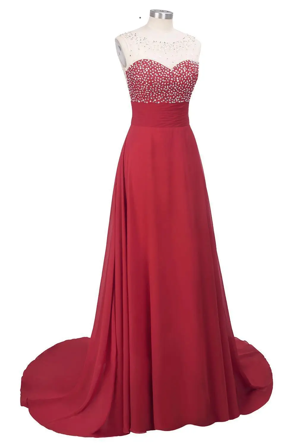 Disponibile abiti da damigella d'onore lilla lunghi In Chiffon rosso a buon mercato A-Line Vestido De Festa De casaman abito da ballo formale con paillettes