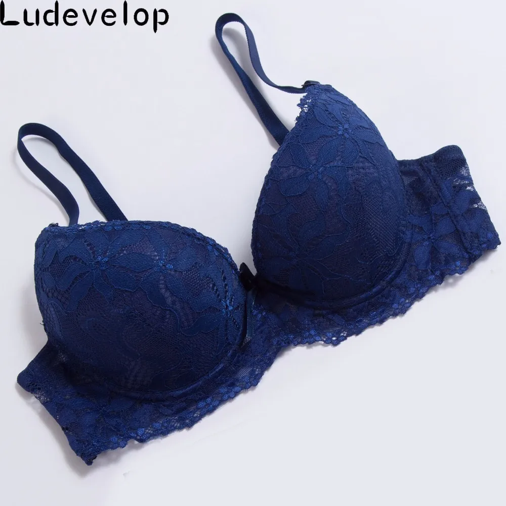 Hot Lace Embroidery Bra Women Plus Size Push Up Underwear Bras 34 36 38 BC Cup For Female The thin under thick Brassiere