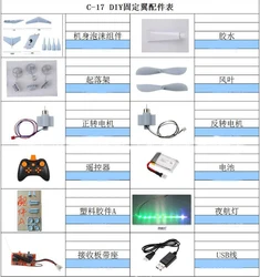 C17 C-17 Trasporto 373 millimetri di Apertura Alare EPP FAI DA TE Aereo RC Pezzi Di Ricambio del motore lama carrello di atterraggio cintura Luce di telecomando del Ricevitore controller