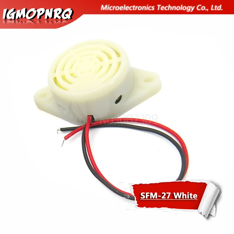 5PCS High decibel alarm SFM-27 DC3-24V continuous sound Active buzzer buzzer 12V white/black