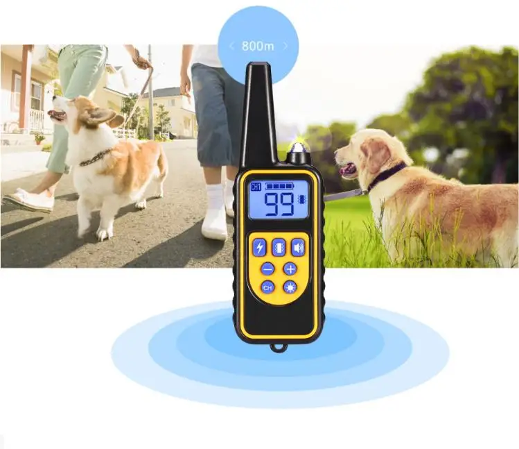 20PCS 800m Electric Dog Training Collar Pet Remote Control Waterproof LCD Display for All Size Shock with retail box SN1640