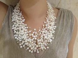30 Layers Wedding Pearl Necklace Starriness Floating Freshwater Pearl Necklace Fashion Design Necklace For Women Jewelry Culture