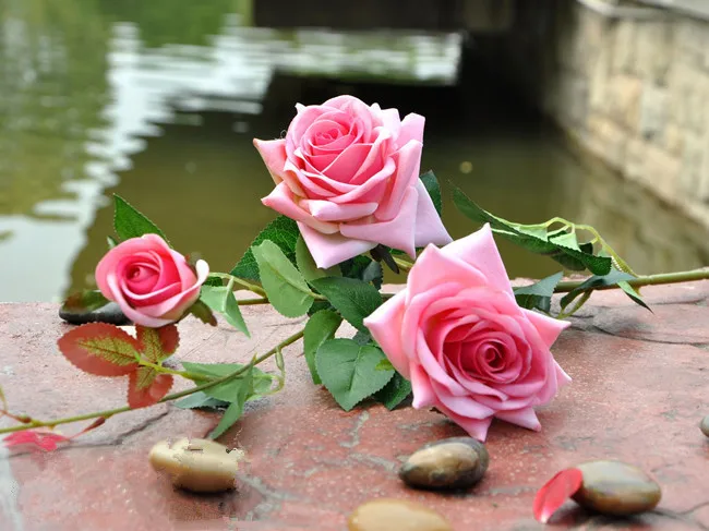 Prese di fabbrica] la simulazione della rosa poligonale fiori da sposa fiori artificiali simulazione fiori produttori si spostano aperti wit