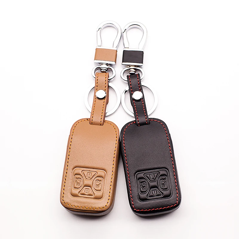 Leather car key cover car wallet for Toyota Noah Mark X RAV4 Estimate Corolla Yaris 4 button Key cases smart protect shell