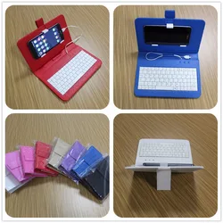 Smart phone bag OTG Leather PU USB keyboard case protector holder with stand mouse for Adroid Huawei Xiaomi HTC Samsung