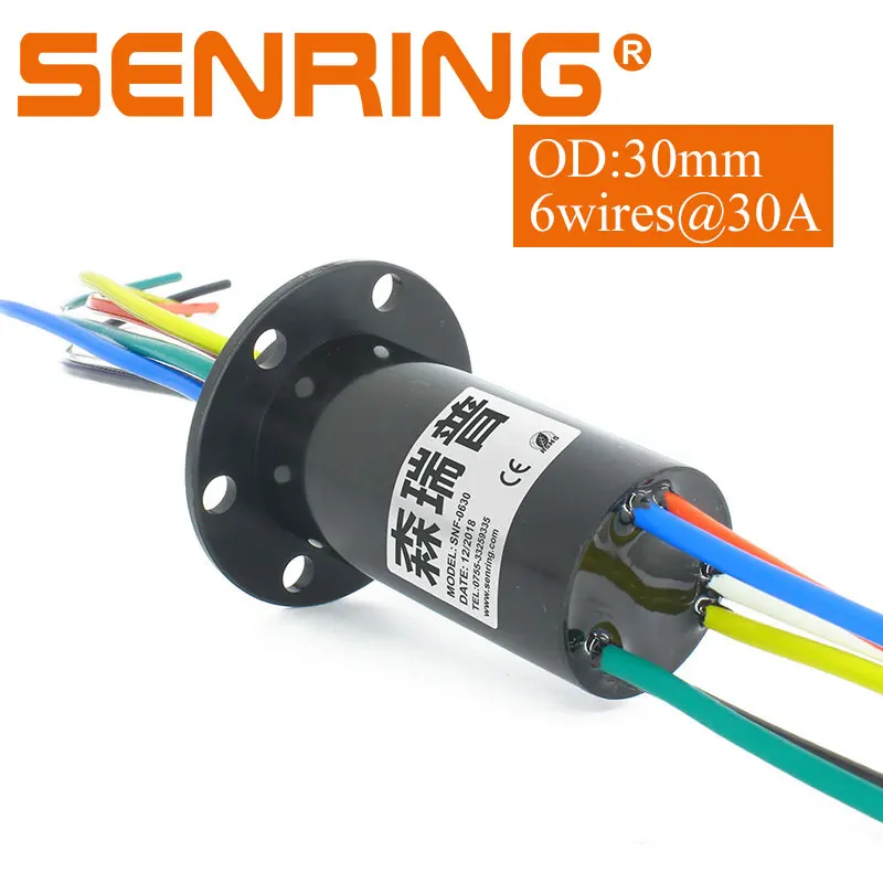 

1PC 6 Channels Compact Slip Ring 30A Mini Slip Ring 6 Wires Rotary Joint Electric Conductive Capsule Slipring Connector OD 30mm