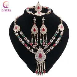 Exquisite Dubai Jewelry Sets Luxury Gold Color Nigerian Wedding African Beads Jewelry Set Women Necklace Earrings Jewelry Sets