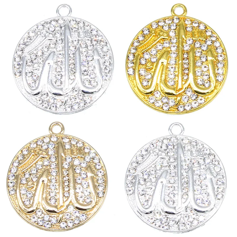 3pcs Arabian Lady Gold  Muslim Islamic God Allah Charm Pendant Necklace Accessories Jewelry Ramadan Gifts